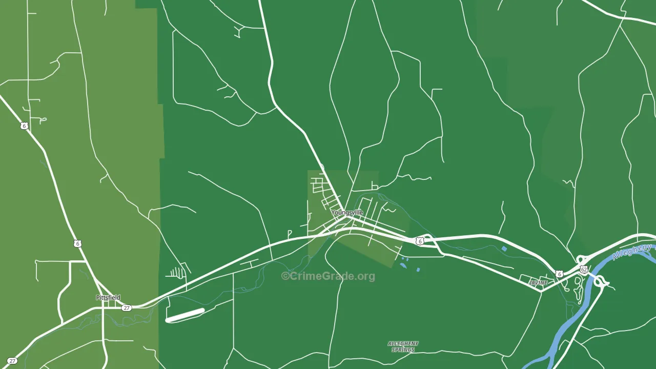 16371, PA Map of Vehicle Theft Rates