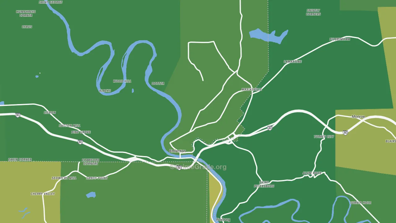 16373, PA Map of Vehicle Theft Rates