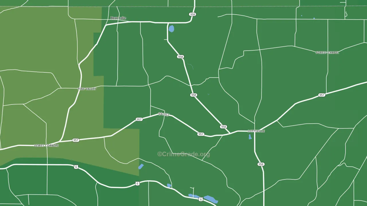 16402, PA Map of Vehicle Theft Rates
