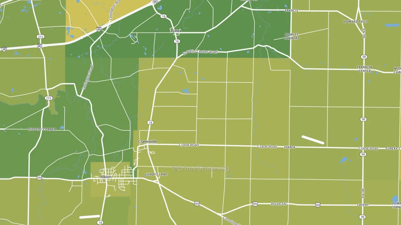 16410, PA Map of Vehicle Theft Rates