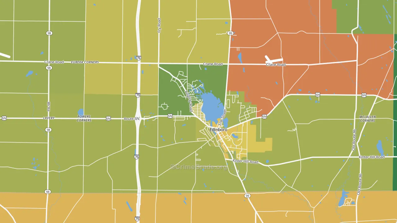 16412, PA Map of Vehicle Theft Rates