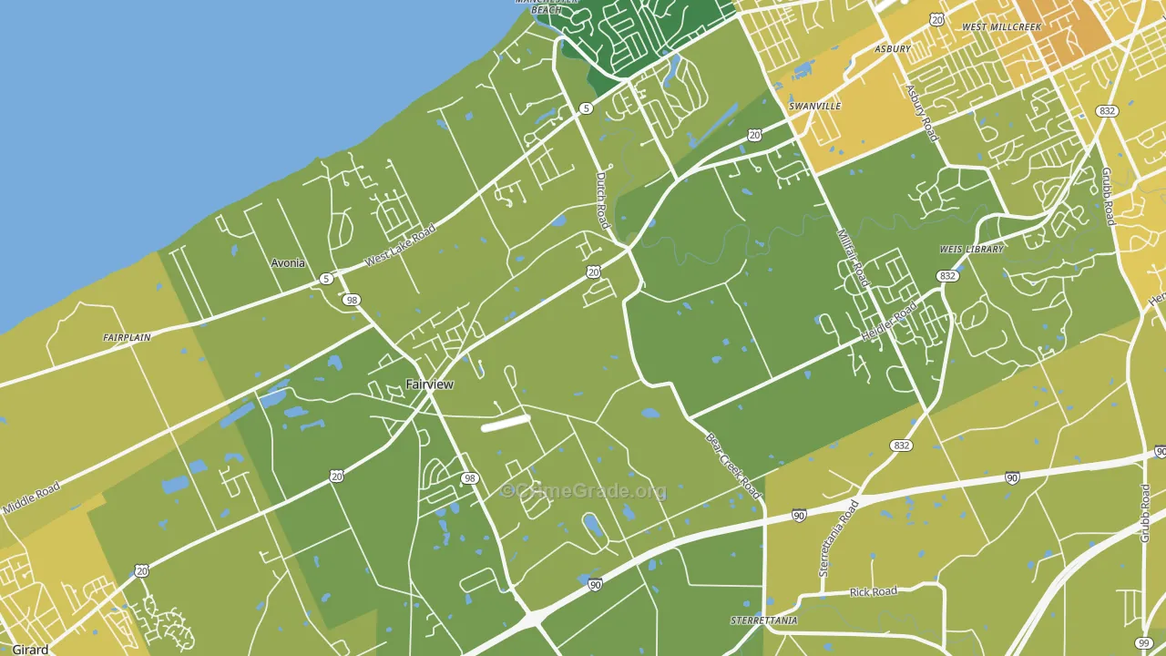 16415, PA Map of Vehicle Theft Rates