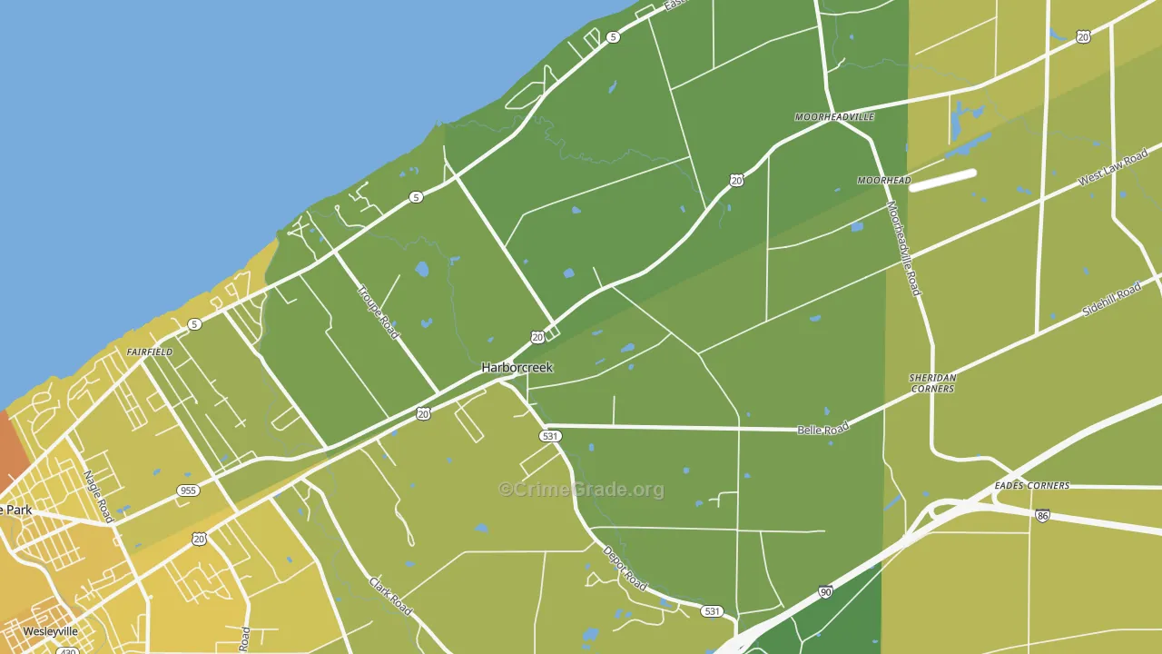 16421, PA Map of Vehicle Theft Rates