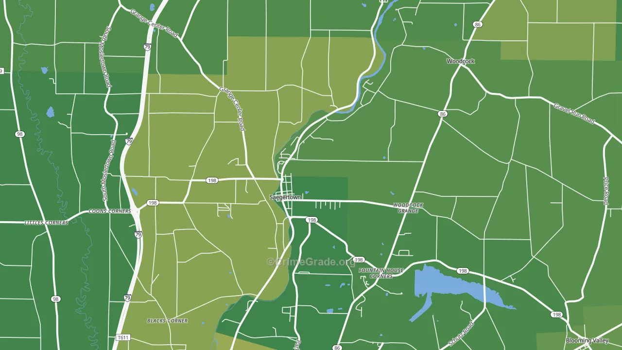 16433, PA Map of Vehicle Theft Rates