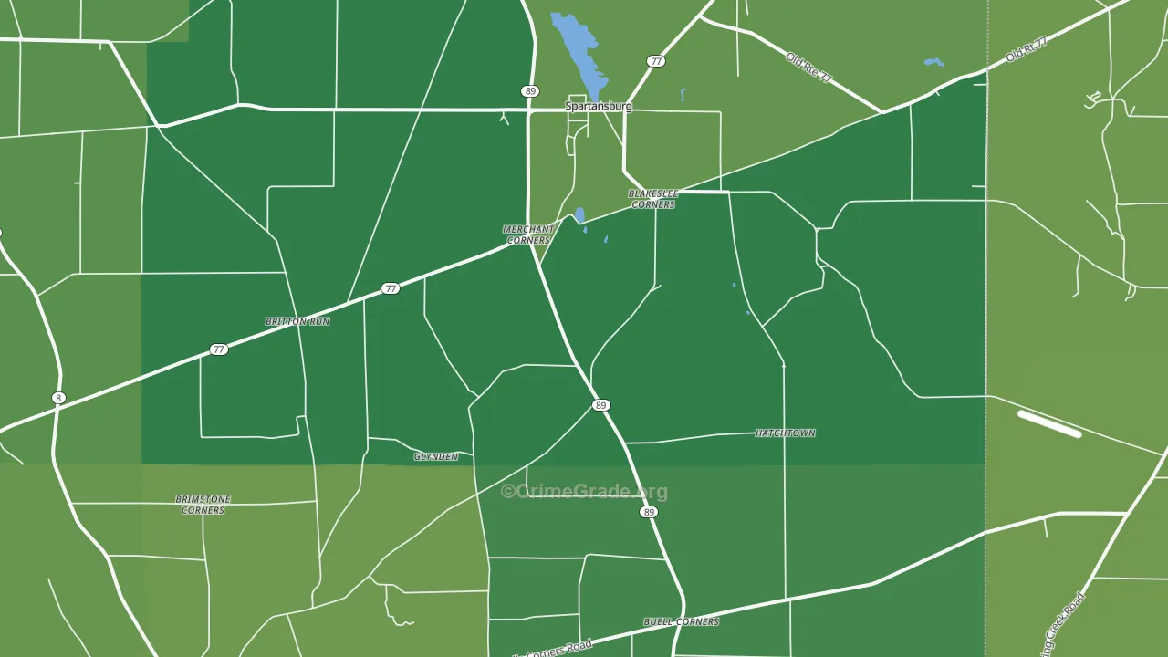 16434, PA Map of Vehicle Theft Rates