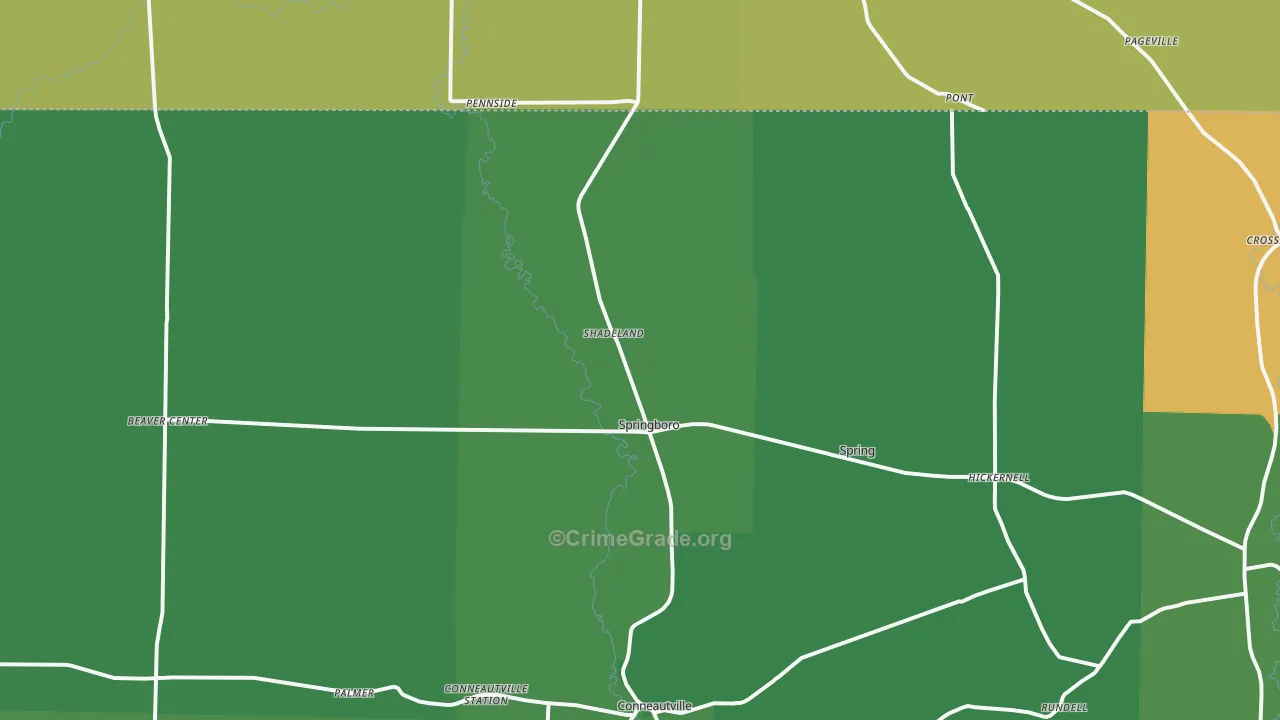 16435, PA Map of Vehicle Theft Rates