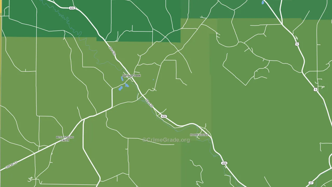 16436, PA Map of Vehicle Theft Rates