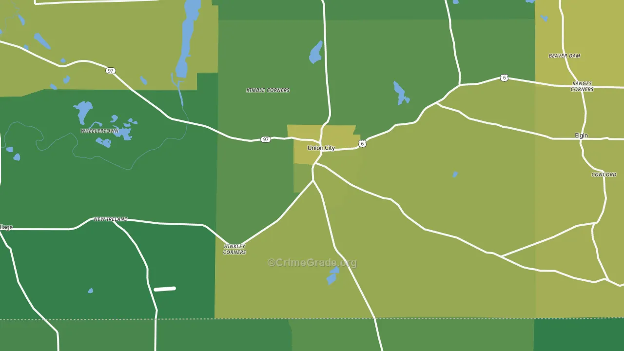 16438, PA Map of Vehicle Theft Rates