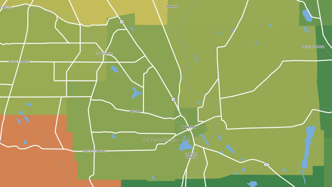 16441, PA Map of Vehicle Theft Rates