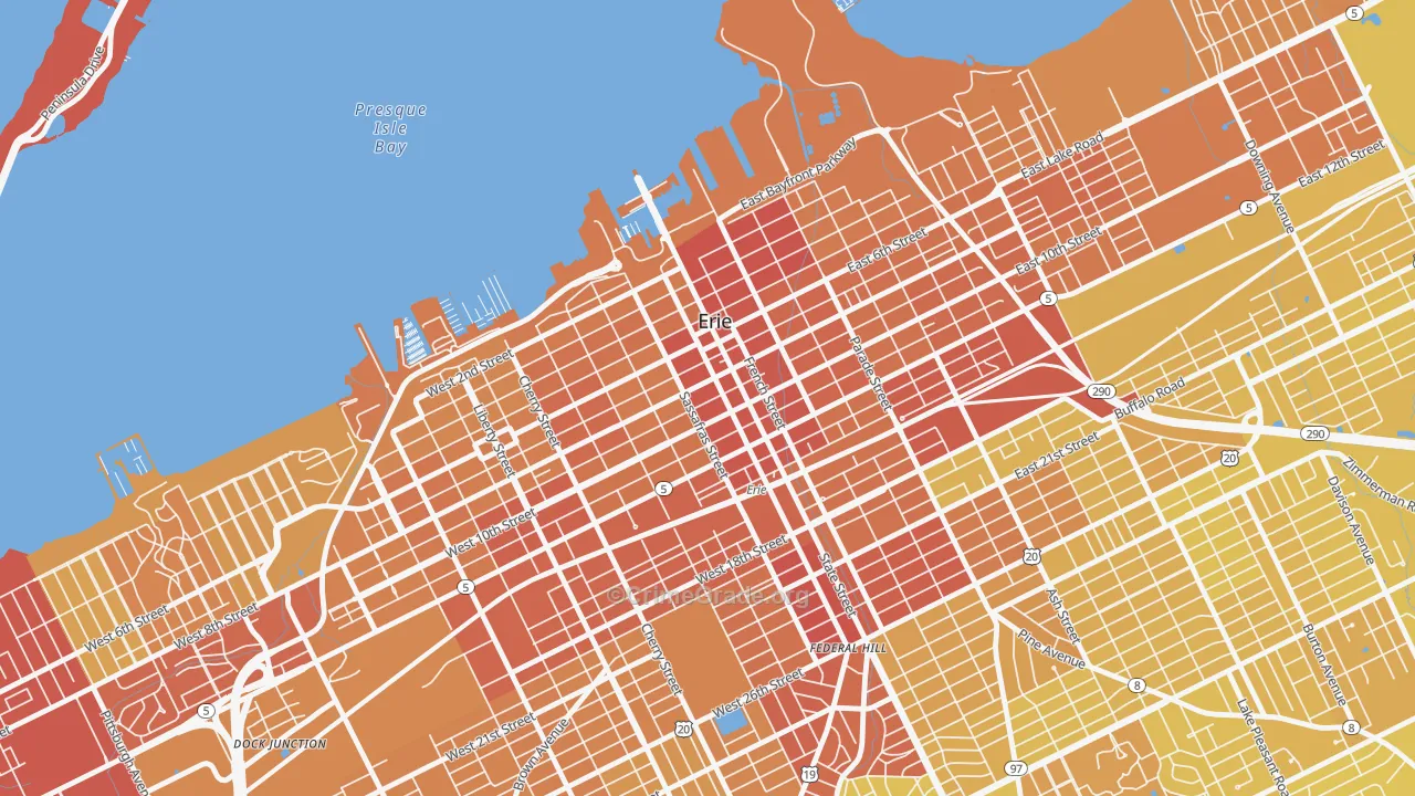 16501, PA Map of Vehicle Theft Rates