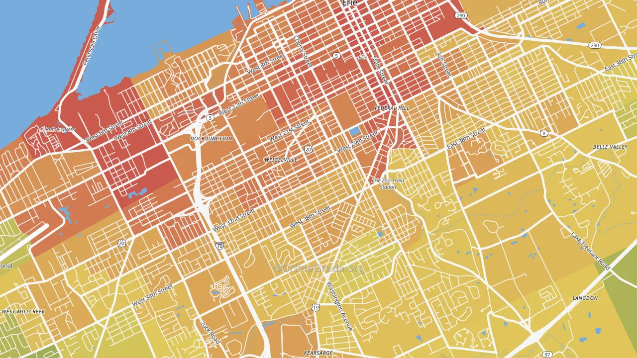 16508, PA Map of Vehicle Theft Rates