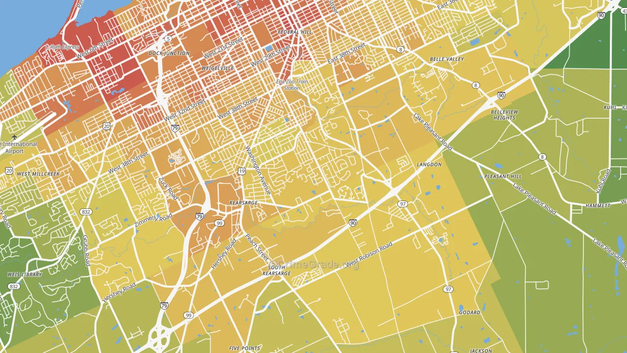 16509, PA Map of Vehicle Theft Rates
