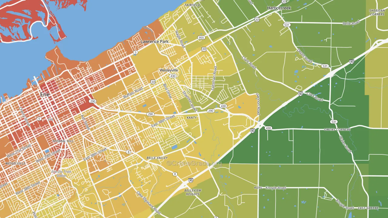 16510, PA Map of Vehicle Theft Rates