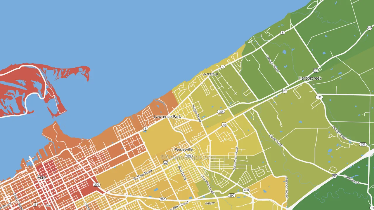 16511, PA Map of Vehicle Theft Rates