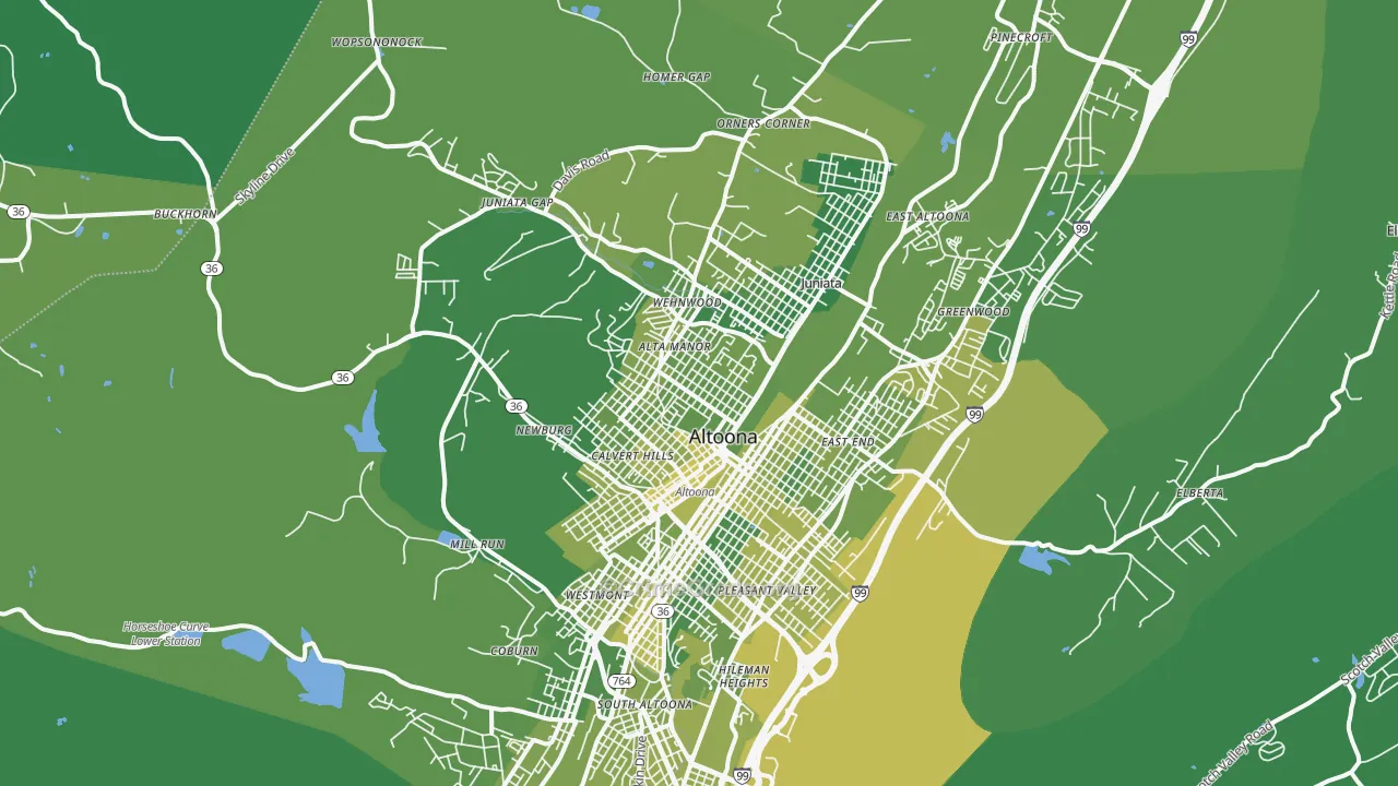 16601, PA Map of Vehicle Theft Rates