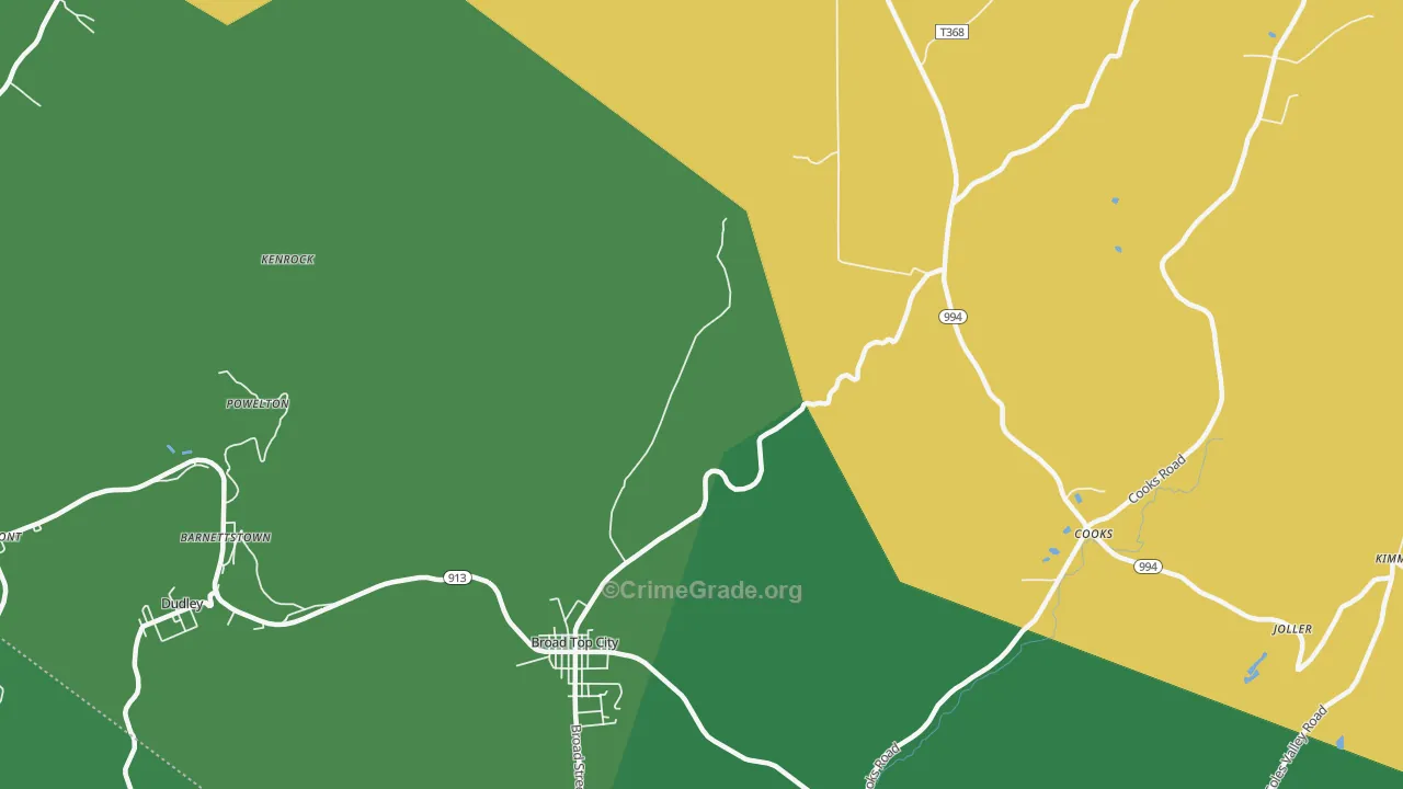 16621, PA Map of Vehicle Theft Rates