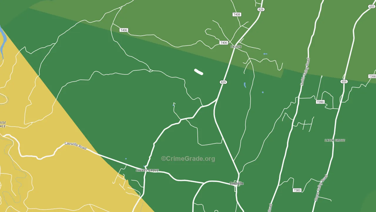 16622, PA Map of Vehicle Theft Rates