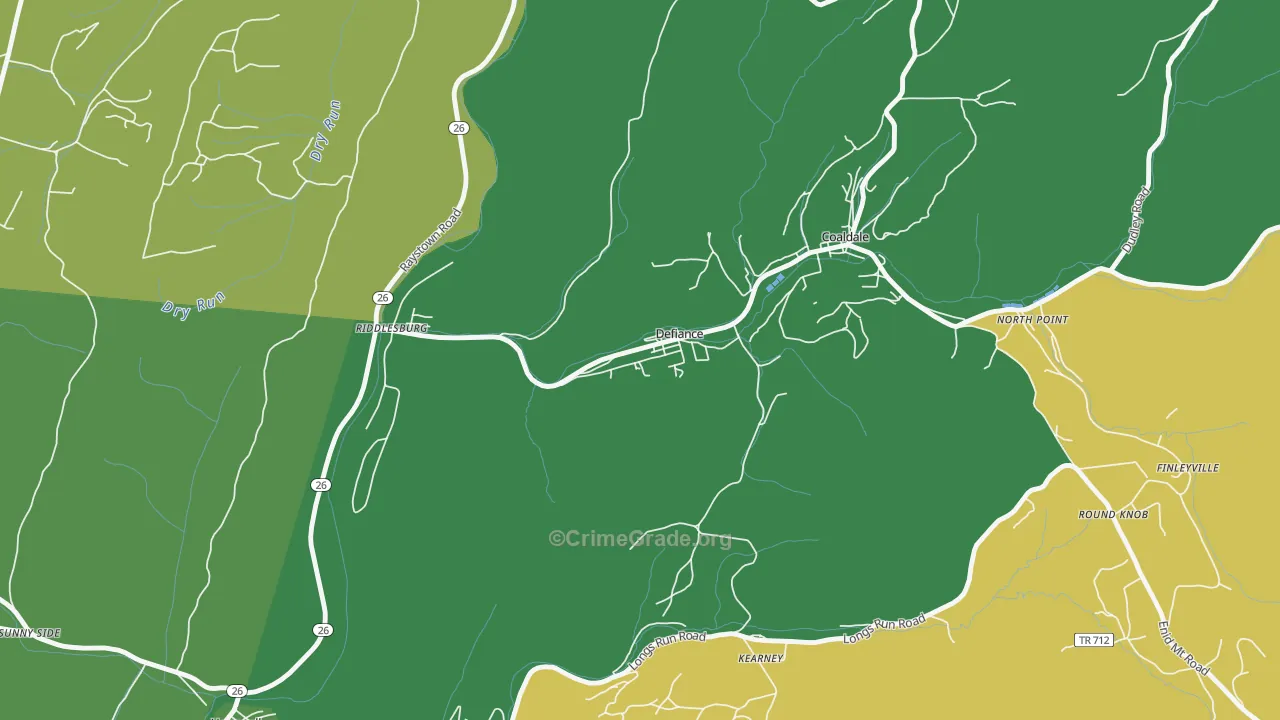 16633, PA Map of Vehicle Theft Rates