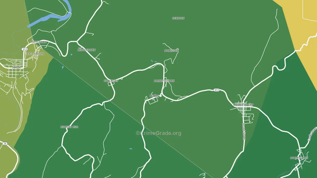 16634, PA Map of Vehicle Theft Rates