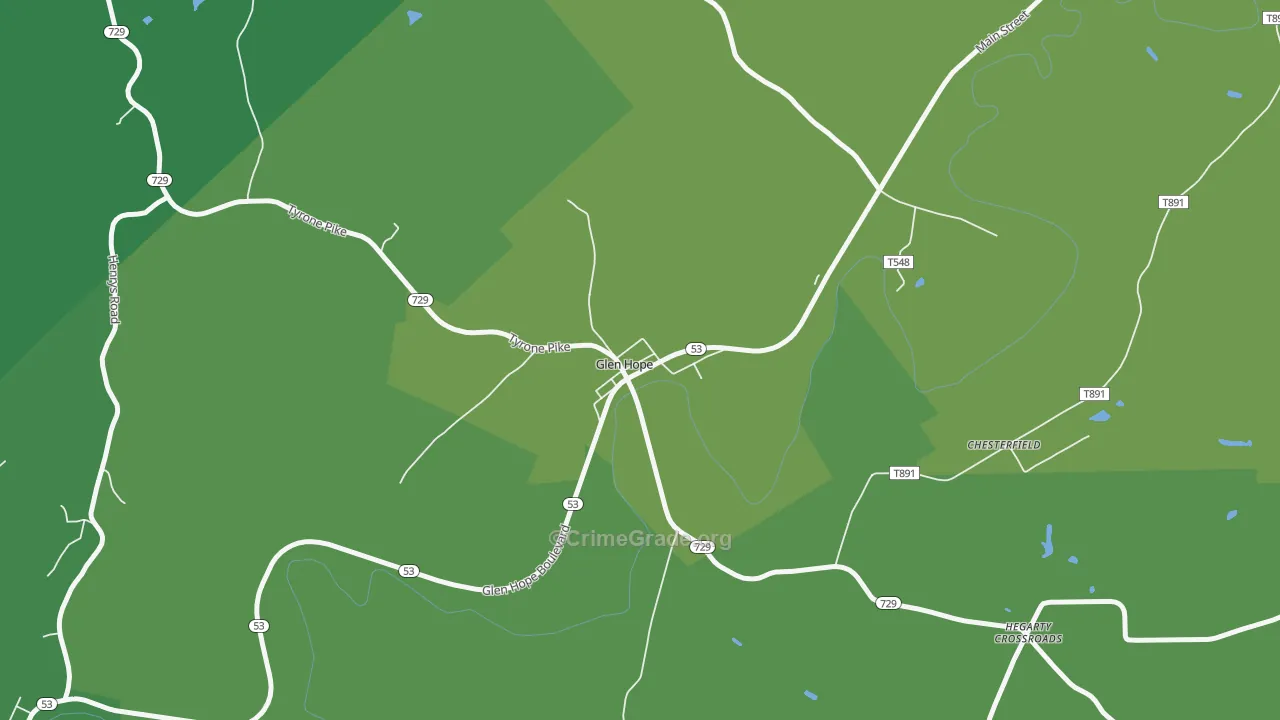 16645, PA Map of Vehicle Theft Rates