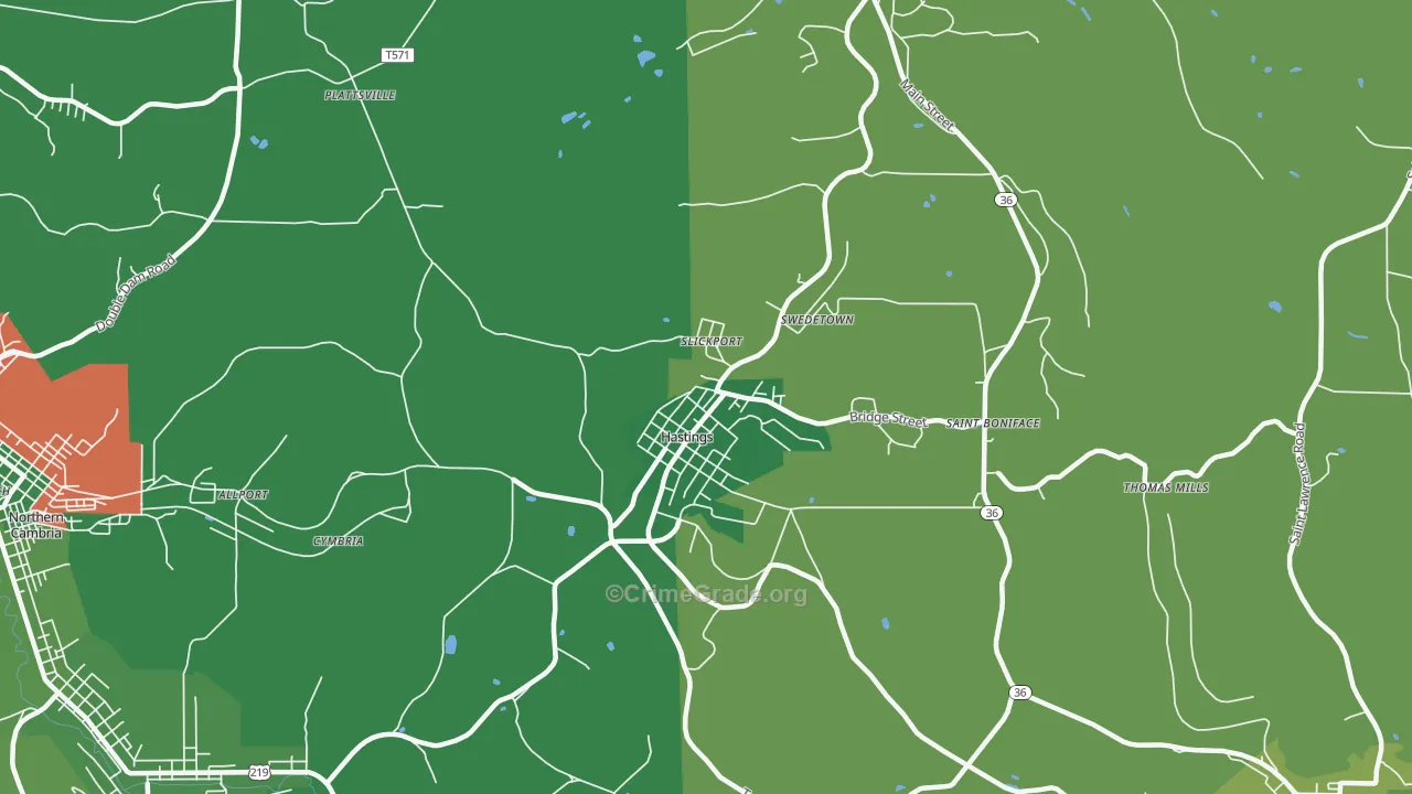 16646, PA Map of Vehicle Theft Rates