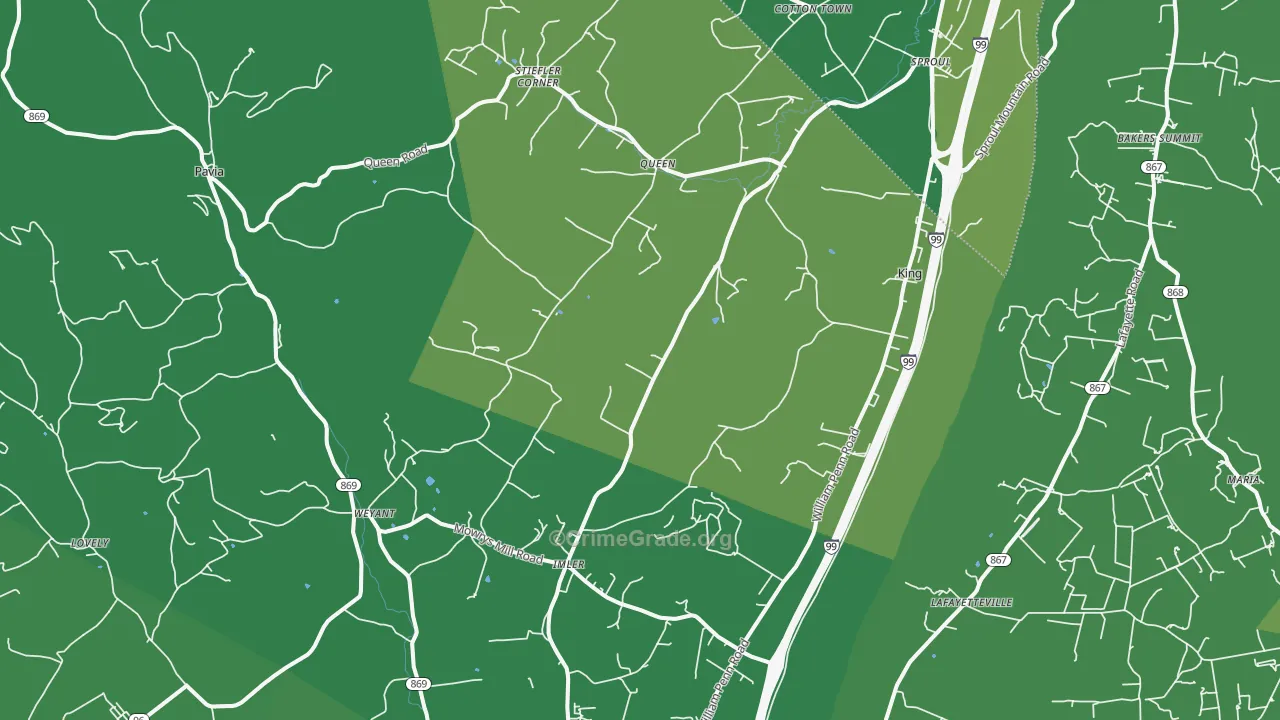 16655, PA Map of Vehicle Theft Rates