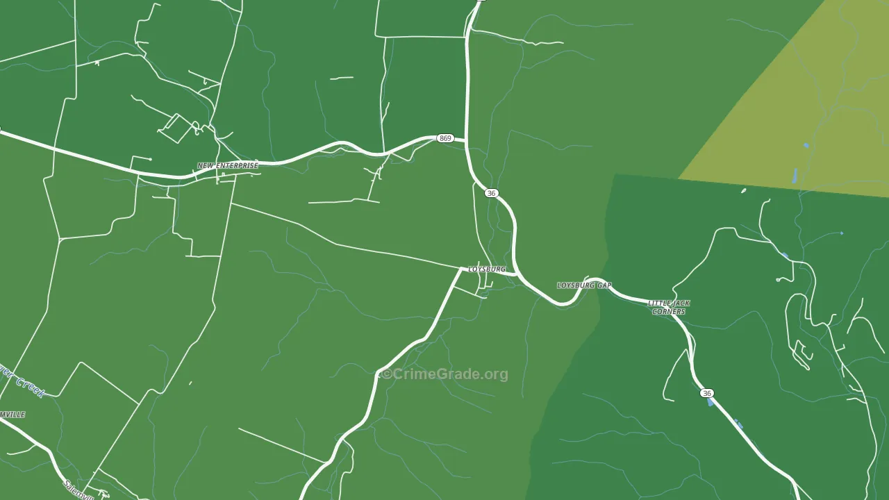 16659, PA Map of Vehicle Theft Rates