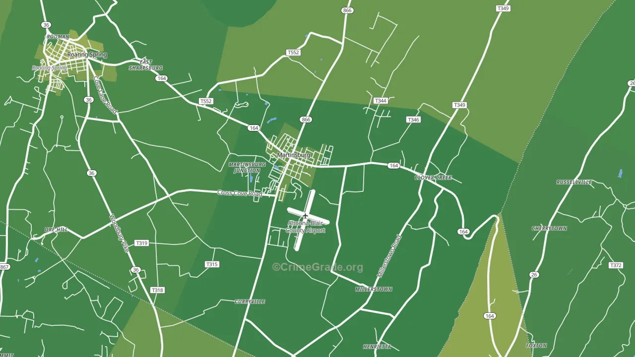 16662, PA Map of Vehicle Theft Rates