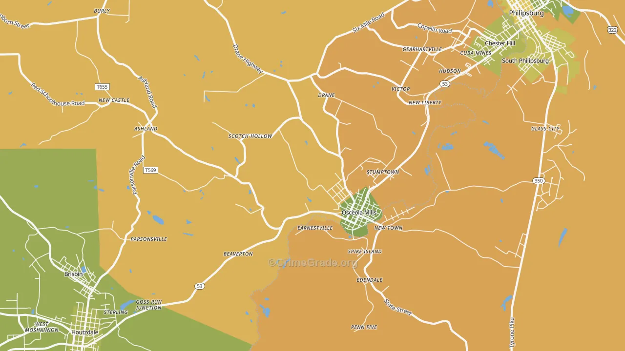 16666, PA Map of Vehicle Theft Rates