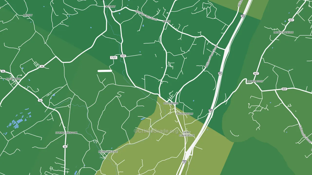 16667, PA Map of Vehicle Theft Rates