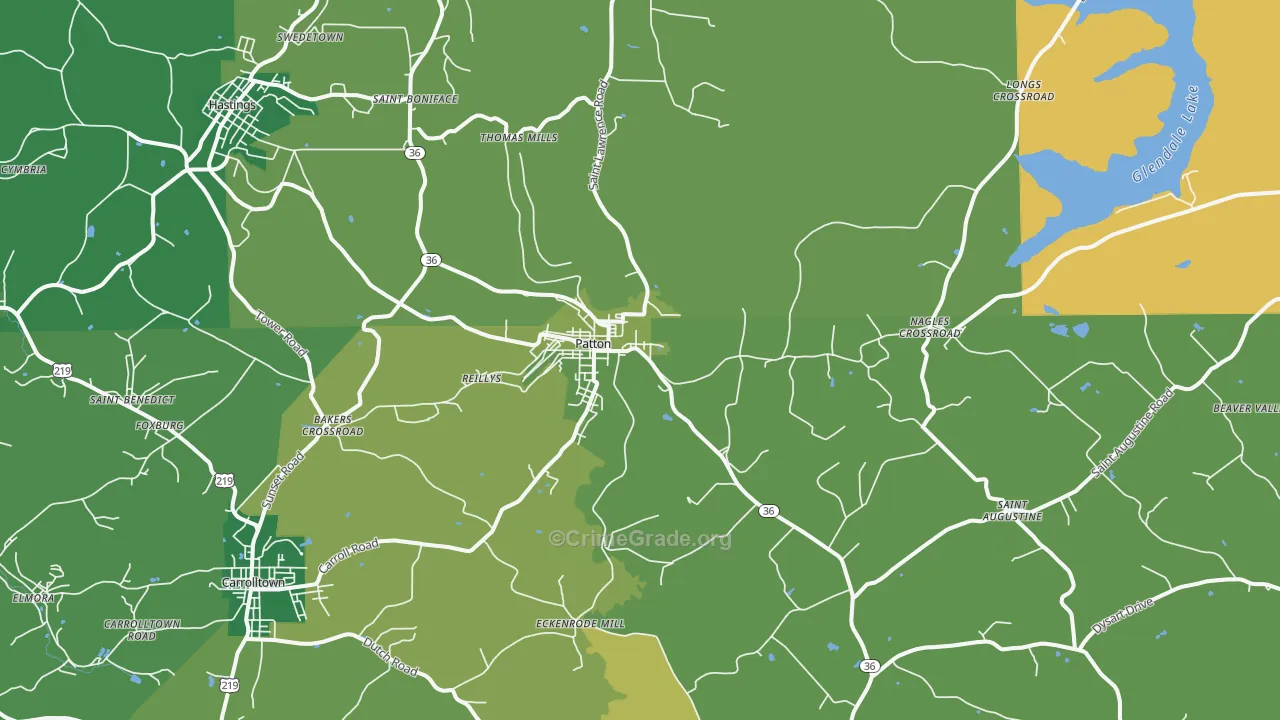 16668, PA Map of Vehicle Theft Rates