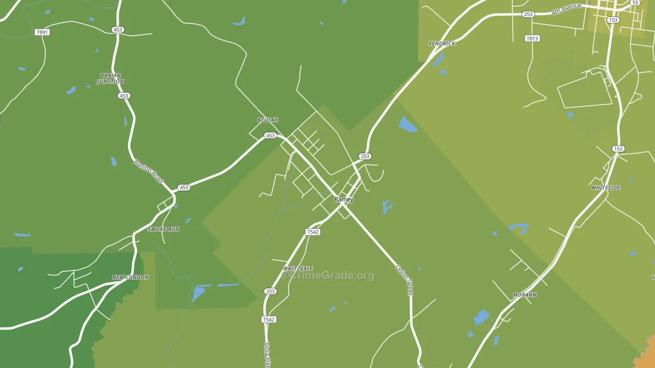 16671, PA Map of Vehicle Theft Rates