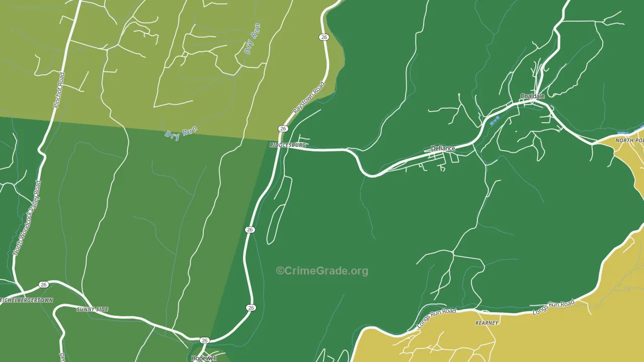 16672, PA Map of Vehicle Theft Rates