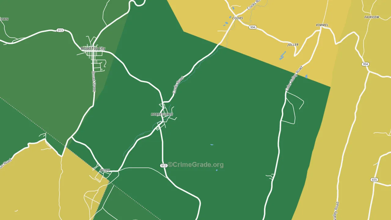 16674, PA Map of Vehicle Theft Rates