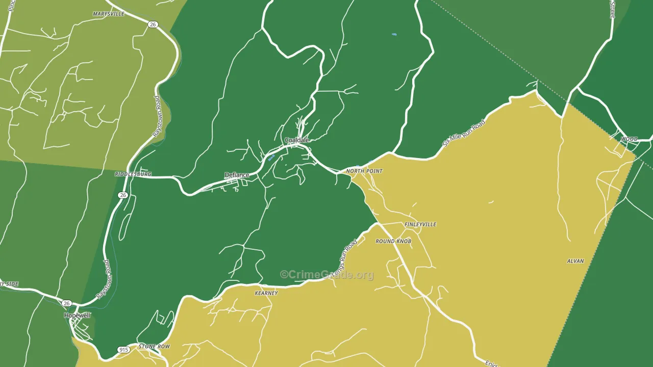 16679, PA Map of Vehicle Theft Rates