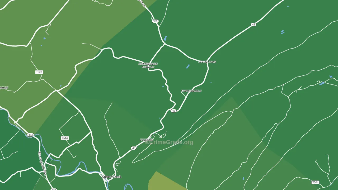 16683, PA Map of Vehicle Theft Rates