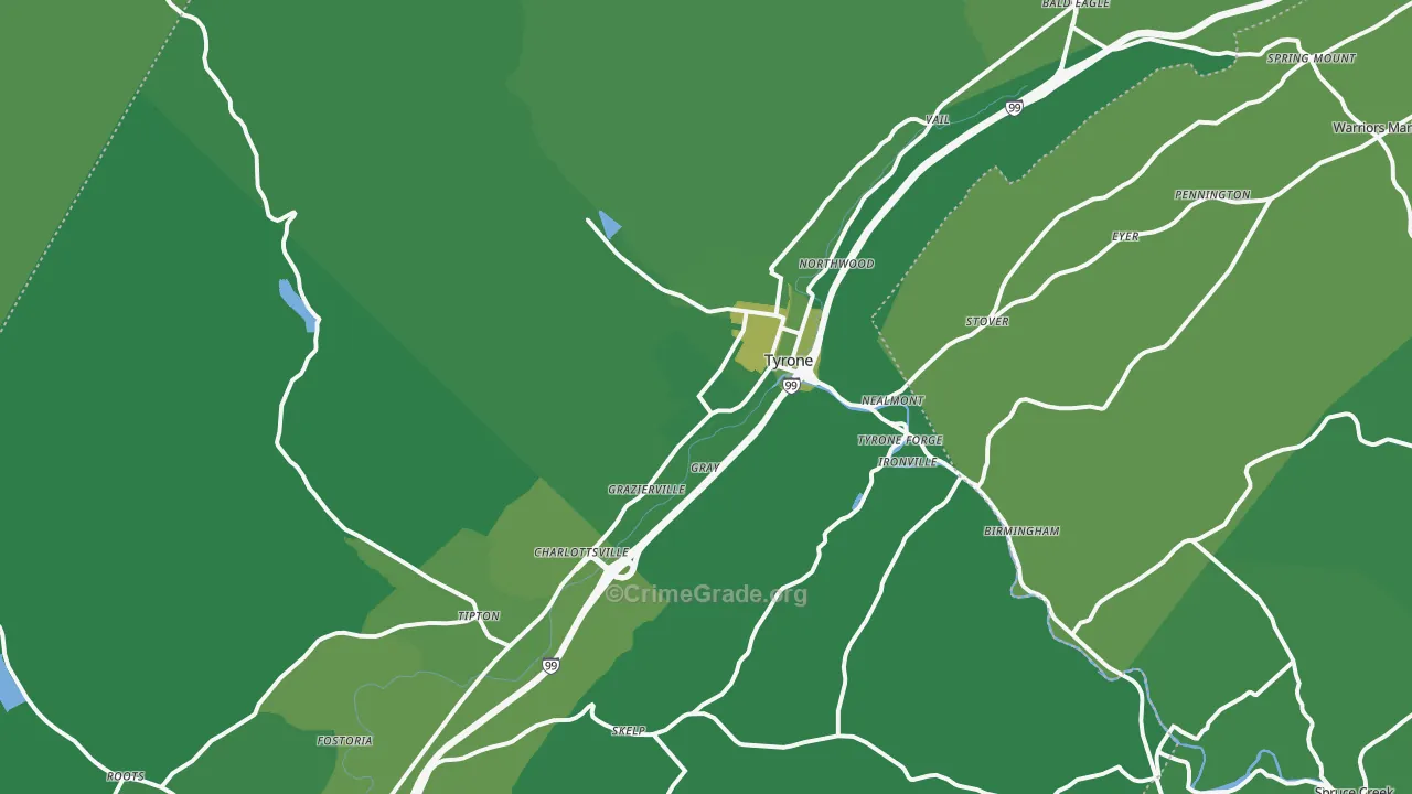 16686, PA Map of Vehicle Theft Rates