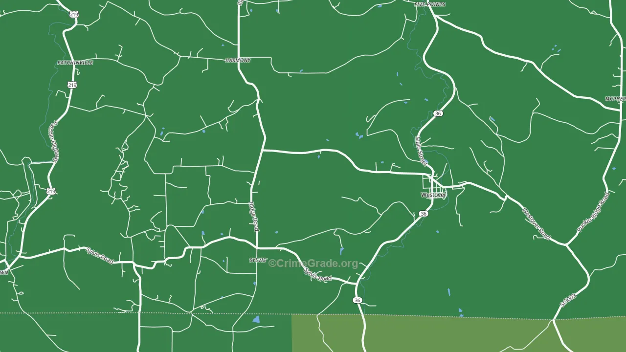 16692, PA Map of Vehicle Theft Rates