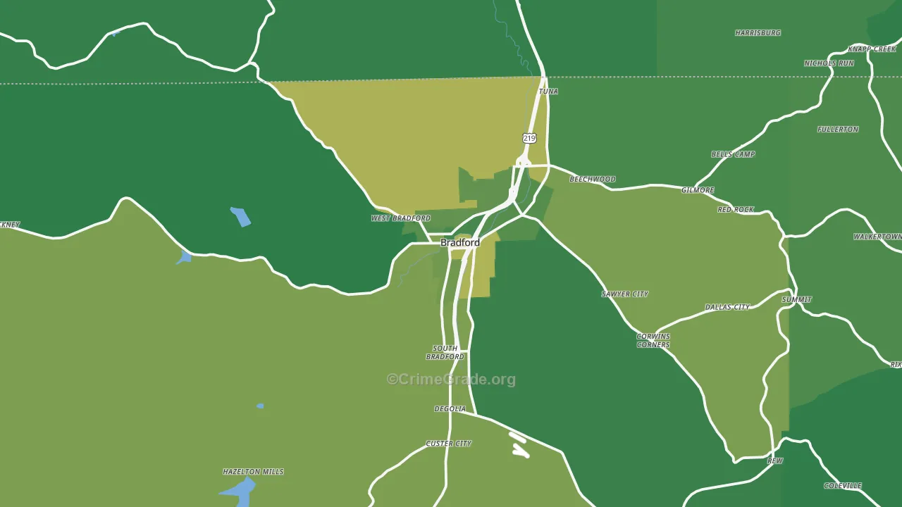 16701, PA Map of Vehicle Theft Rates