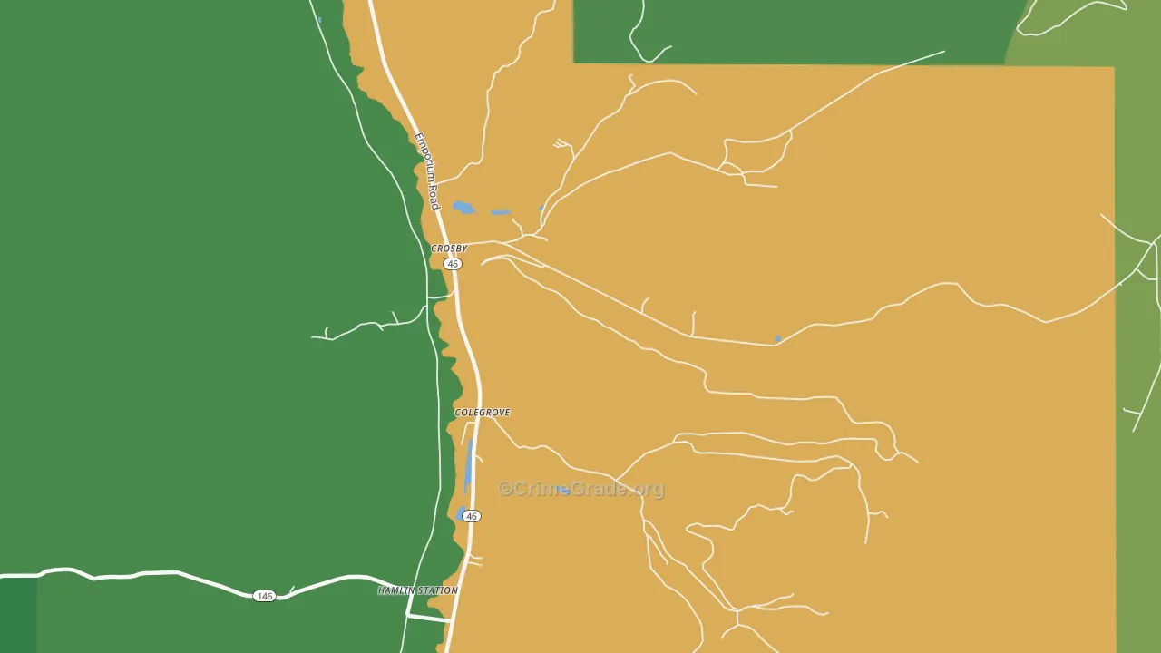 16724, PA Map of Vehicle Theft Rates