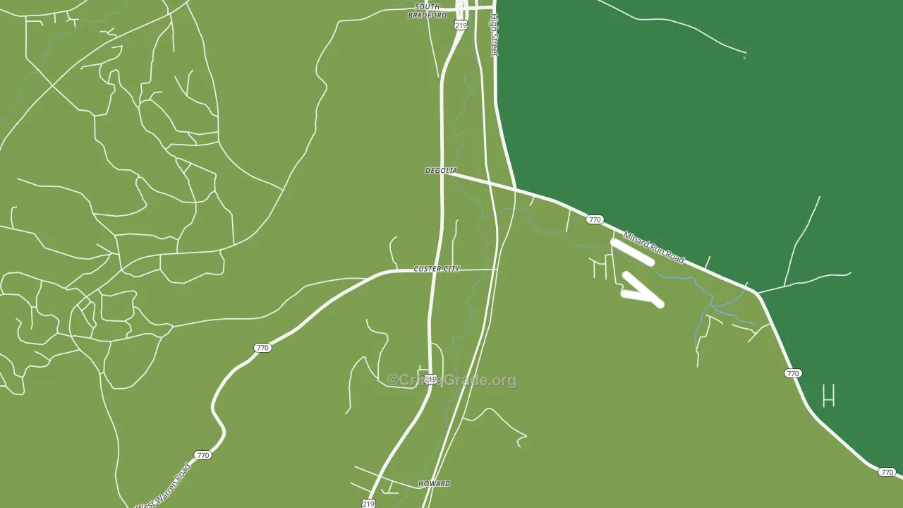 16725, PA Map of Vehicle Theft Rates