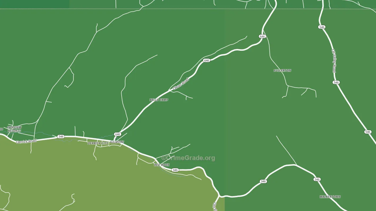 16727, PA Map of Vehicle Theft Rates