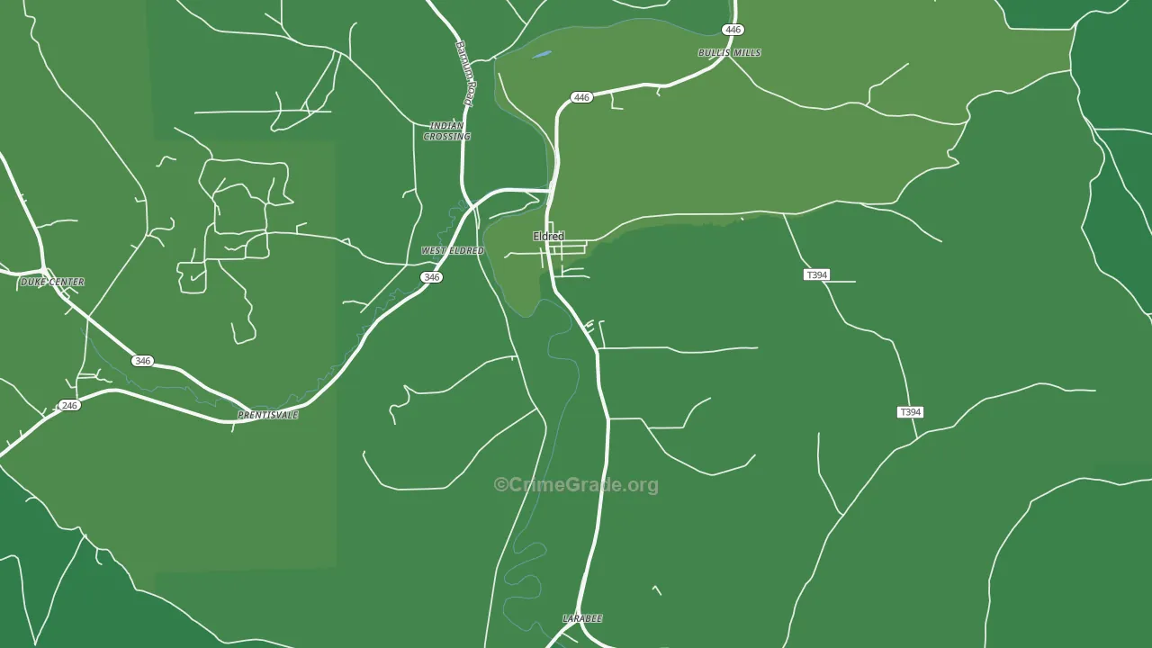 16731, PA Map of Vehicle Theft Rates