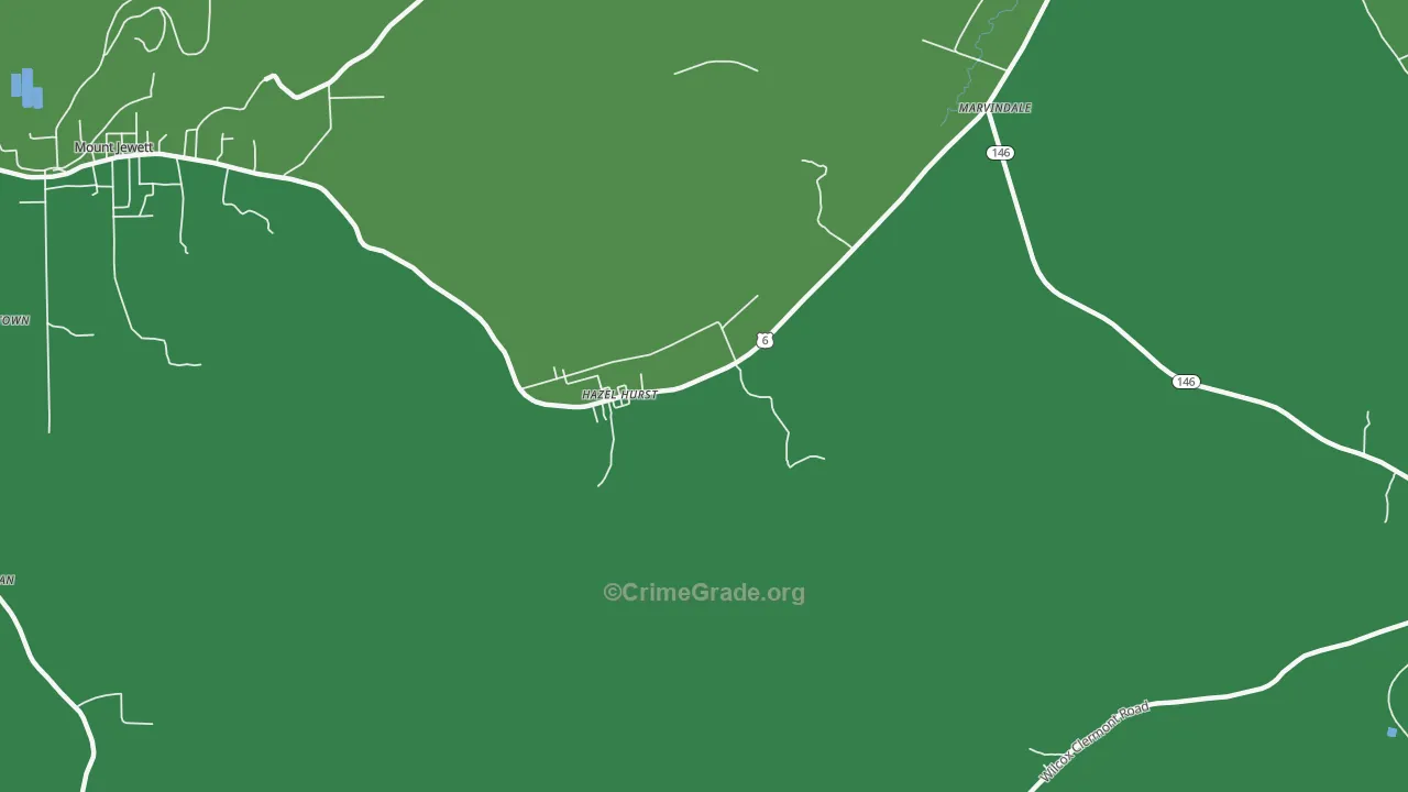 16733, PA Map of Vehicle Theft Rates