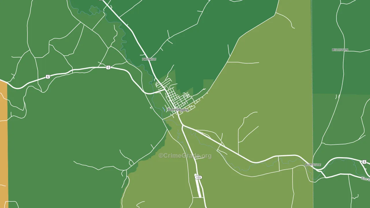 16743, PA Map of Vehicle Theft Rates