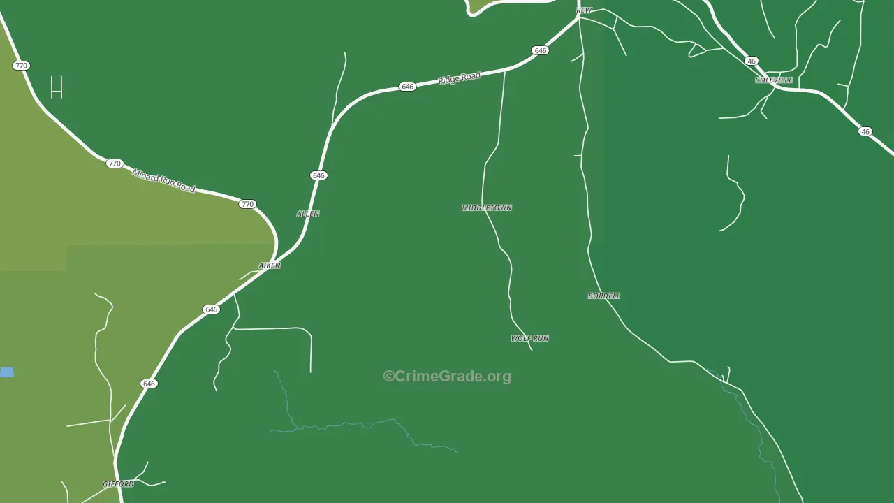 16744, PA Map of Vehicle Theft Rates