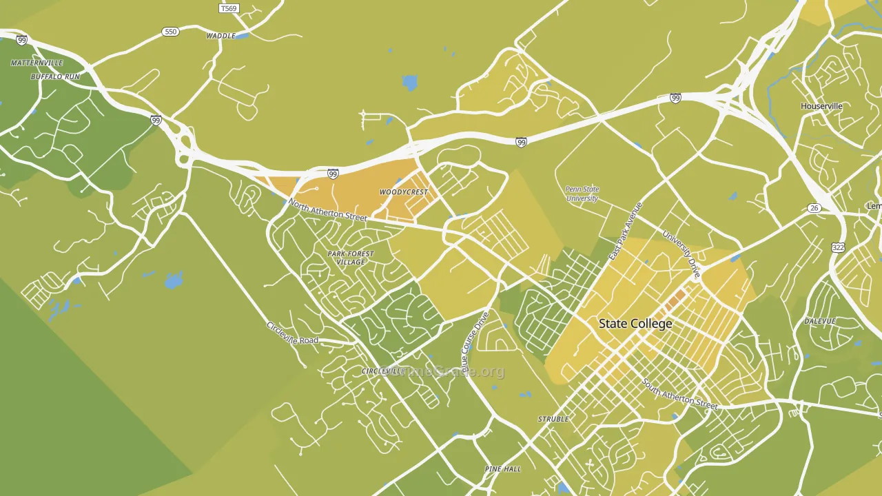 16803, PA Map of Vehicle Theft Rates