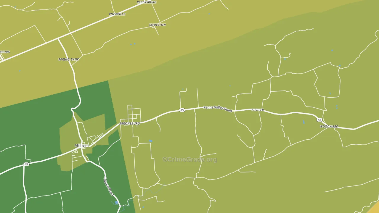 16820, PA Map of Vehicle Theft Rates
