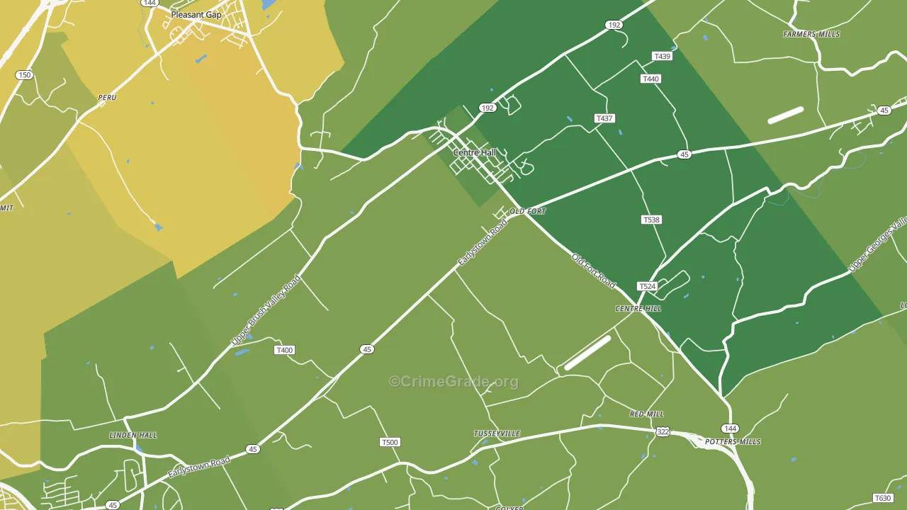 16828, PA Map of Vehicle Theft Rates