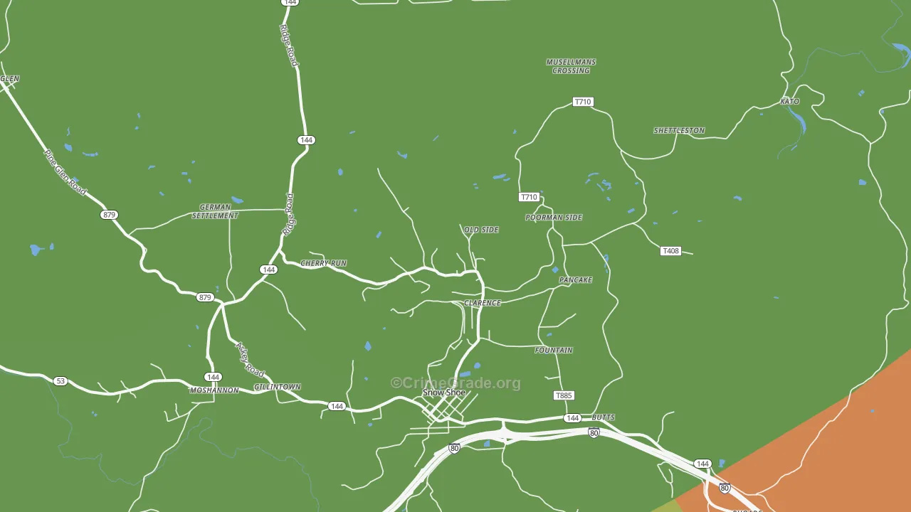 16829, PA Map of Vehicle Theft Rates